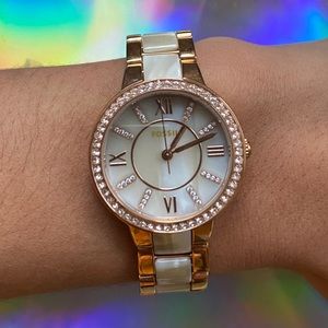 Rose gold womens fossil watch